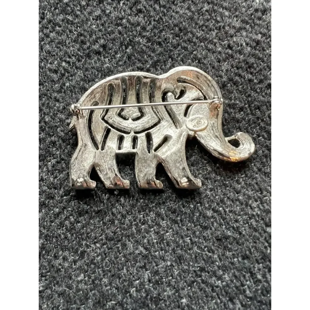 Vintage Signed Hattie Carnegie (Rare) Rhinestone Elephant Brooch